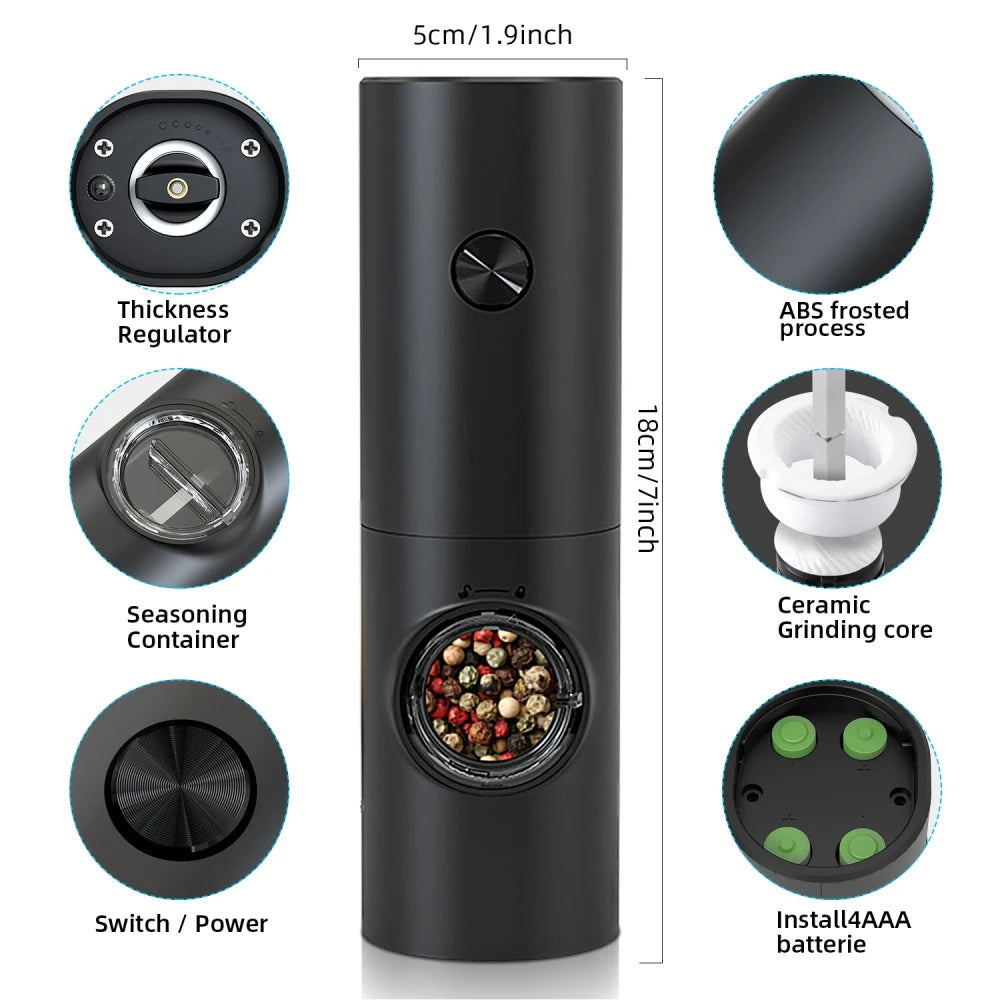 Electric Salt and Pepper Grinder Set