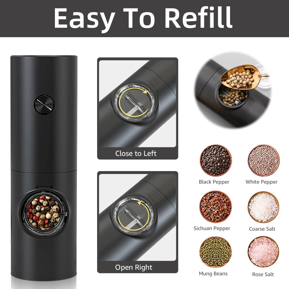 Electric Salt and Pepper Grinder Set
