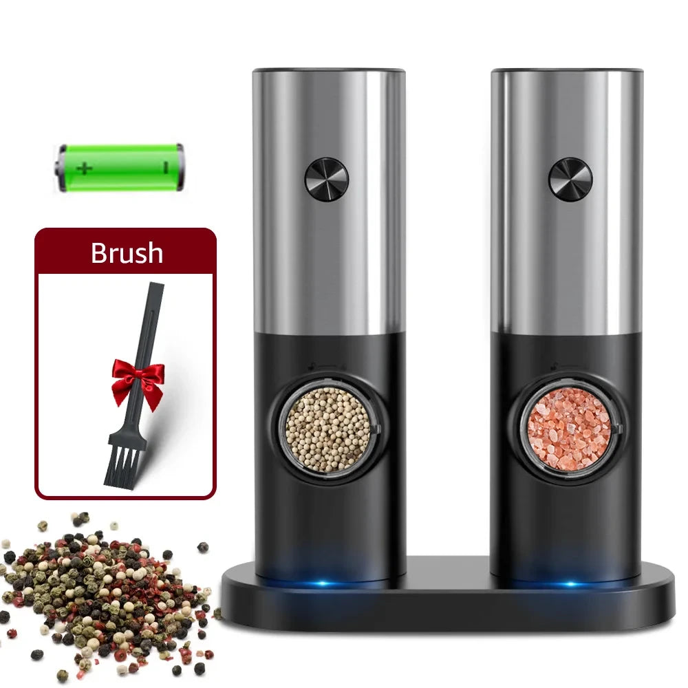 Electric Salt and Pepper Grinder Set