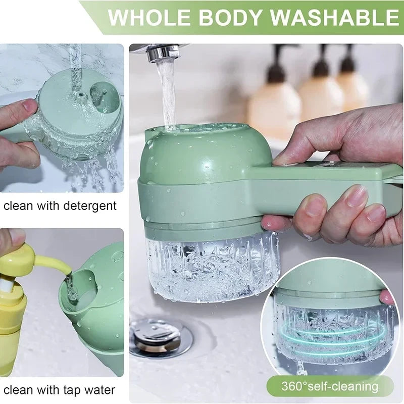 4-in-1 Electric Vegetable Cutter Set