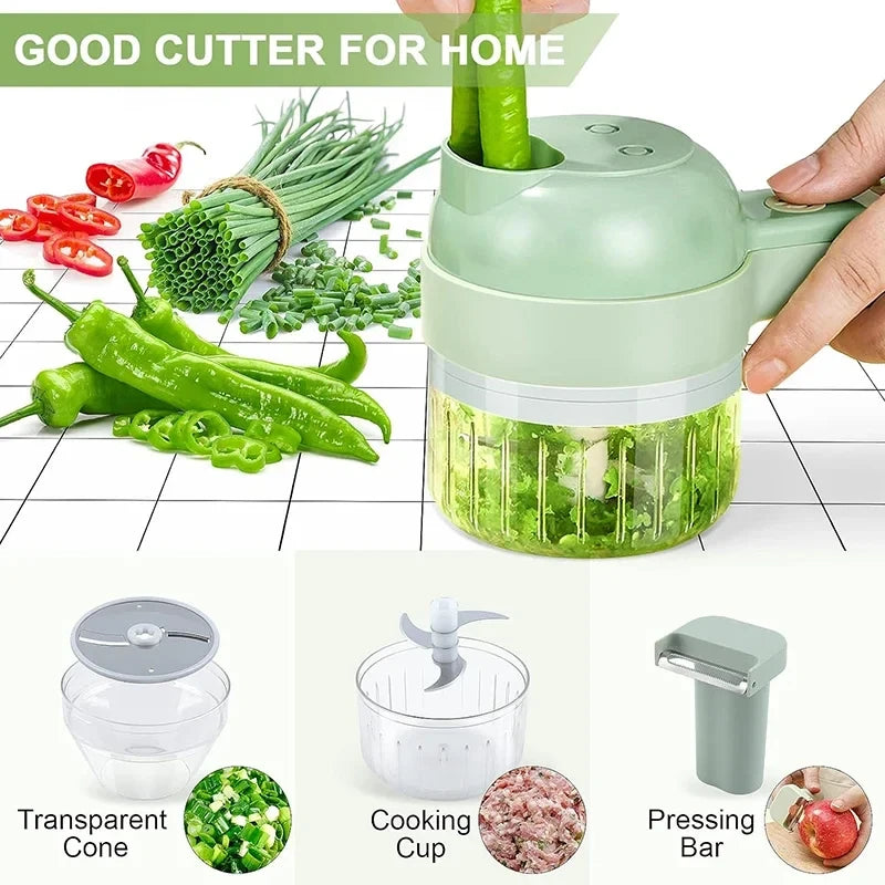 4-in-1 Electric Vegetable Cutter Set
